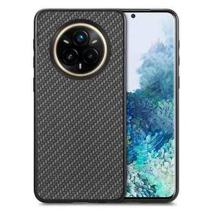 For Realme 14 Pro Carbon Fiber Texture Leather Back Cover Phone Case(Black)