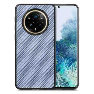 For Realme 14 Pro+ Carbon Fiber Texture Leather Back Cover Phone Case(Blue)