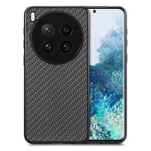 For vivo X200 Ultra Carbon Fiber Texture Leather Back Cover Phone Case(Black)