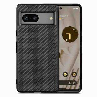 For Google Pixel 7A Carbon Fiber Texture Leather Back Cover Phone Case(Black)
