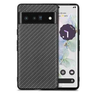 For Google Pixel 6 Pro Carbon Fiber Texture Leather Back Cover Phone Case(Black)