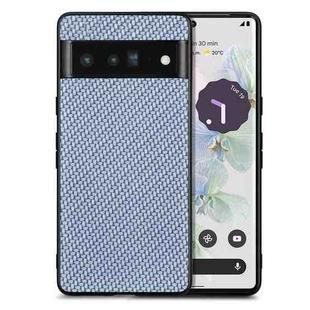 For Google Pixel 6 Pro Carbon Fiber Texture Leather Back Cover Phone Case(Blue)