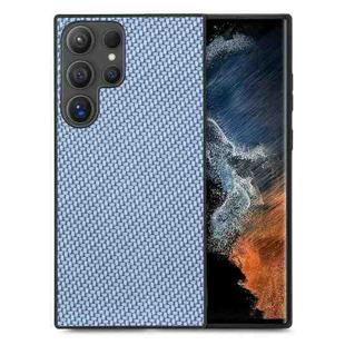 For Samsung Galaxy S25 Ultra 5G Carbon Fiber Texture Leather Back Cover Phone Case(Blue)