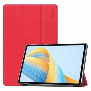 For Honor Pad V8 ENKAY Tri-fold Custer Texture Leather Smart Tablet Case(Red)
