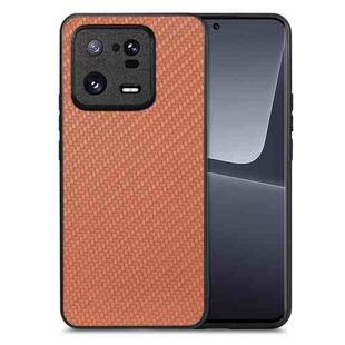 For Xiaomi 13 Pro Carbon Fiber Texture Leather Back Cover Phone Case(Brown)
