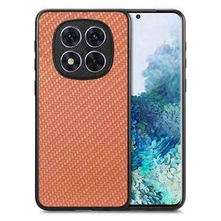 For  Redmi Note 14 Pro+ 5G Carbon Fiber Texture Leather Back Cover Phone Case(Brown)