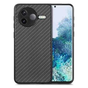 For Redmi K80 / Poco F7 Pro Carbon Fiber Texture Leather Back Cover Phone Case(Black)