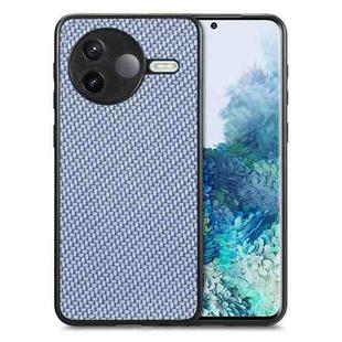 For Redmi K80 / Poco F7 Pro Carbon Fiber Texture Leather Back Cover Phone Case(Blue)