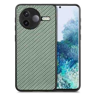 For Redmi K80 / Poco F7 Pro Carbon Fiber Texture Leather Back Cover Phone Case(Green)