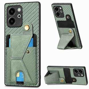 For Honor 80 SE Carbon Fiber Wallet Flip Card K-shaped Holder Phone Case(Green)