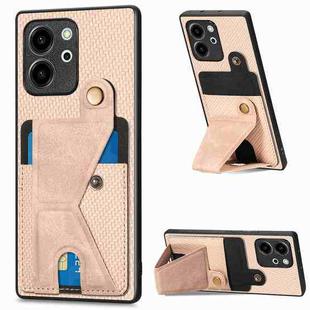 For Honor 80 SE Carbon Fiber Wallet Flip Card K-shaped Holder Phone Case(Khaki)