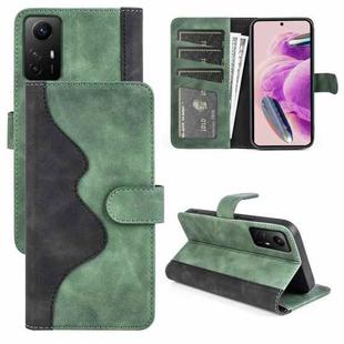 For Redmi Note 12S Stitching Horizontal Flip Leather Phone Case(Green)