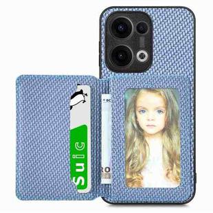 For OPPO Reno13 Pro Carbon Fiber Magnetic Card Bag Phone Case(Blue)