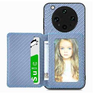 For OPPO Find X8 Ultra Carbon Fiber Magnetic Card Bag Phone Case(Blue)