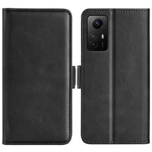 For Redmi Note 12S Dual-side Magnetic Buckle Horizontal Flip Leather Phone Case(Black)