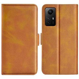 For Redmi Note 12S Dual-side Magnetic Buckle Horizontal Flip Leather Phone Case(Yellow)