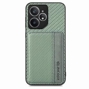 For Realme Neo7 Carbon Fiber Magnetic Card Bag Phone Case(Green)
