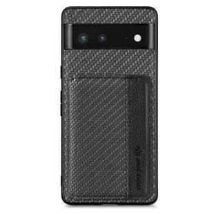 For Google Pixel 6 Carbon Fiber Magnetic Card Bag Phone Case(Black)
