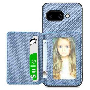 For Google Pixel 9a Carbon Fiber Magnetic Card Bag Phone Case(Blue)