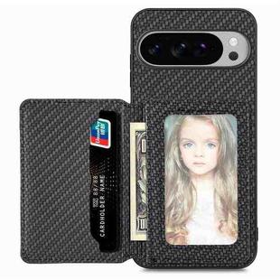 For Google Pixel 9 Pro XL Carbon Fiber Magnetic Card Bag Phone Case(Black)