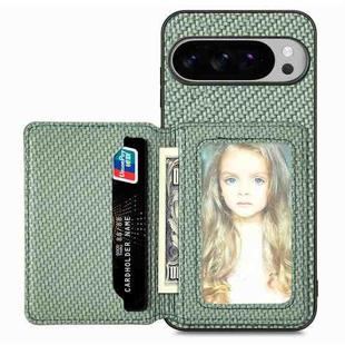 For Google Pixel 9 Pro XL Carbon Fiber Magnetic Card Bag Phone Case(Green)
