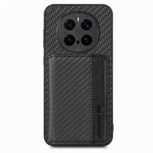 For Honor Magic7 Pro Carbon Fiber Magnetic Card Bag Phone Case(Black)