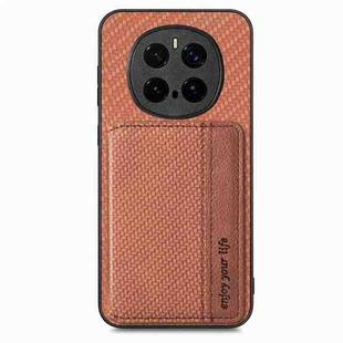 For Honor Magic7 Pro Carbon Fiber Magnetic Card Bag Phone Case(Brown)