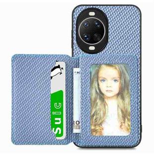 For Huawei nova 14 Pro Carbon Fiber Magnetic Card Bag Phone Case(Blue)