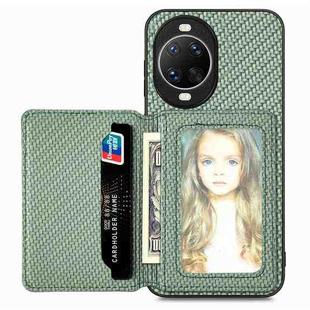 For Huawei nova 14 Ultra Carbon Fiber Magnetic Card Bag Phone Case(Green)