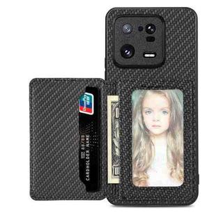 For Xiaomi 13 Pro Carbon Fiber Magnetic Card Bag Phone Case(Black)