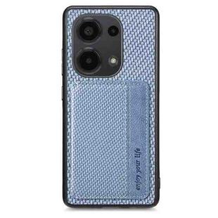 For Redmi Note 13 Pro 4G Carbon Fiber Magnetic Card Bag Phone Case(Blue)