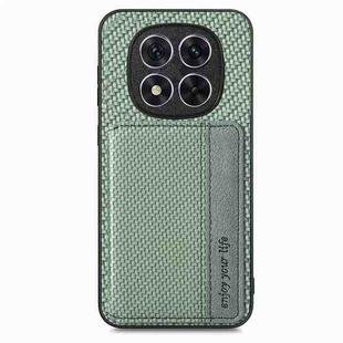 For Redmi Note 14 Pro+ 5G Carbon Fiber Magnetic Card Bag Phone Case(Green)