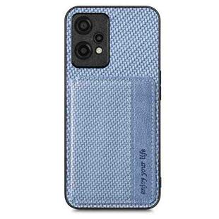 For Oneplus Nord CE2 Lite 5G Carbon Fiber Magnetic Card Bag Phone Case(Blue)