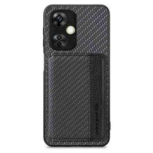 For Oneplus Nord CE 3 Lite Carbon Fiber Magnetic Card Bag Phone Case(Black)