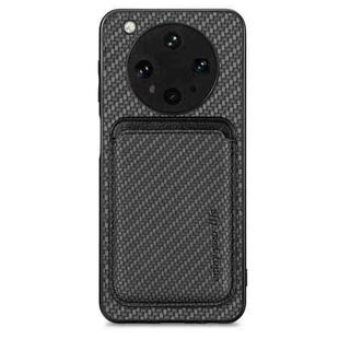 For OPPO Find X8 Ultra Carbon Fiber Leather Card Magsafe Magnetic Phone Case(Black)