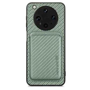 For OPPO Find X8 Ultra Carbon Fiber Leather Card Magsafe Magnetic Phone Case(Green)