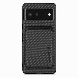 For Google Pixel 6 Carbon Fiber Leather Card Magsafe Phone Case(Black)