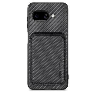 For Google Pixel 9a Carbon Fiber Leather Card Magsafe Phone Case(Black)