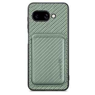 For Google Pixel 9a Carbon Fiber Leather Card Magsafe Phone Case(Green)