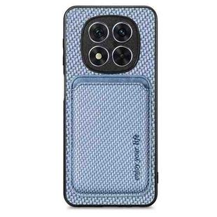 For Xiaomi Redmi Note 14 Pro+ 5G Carbon Fiber Leather Card Magnetic Phone Case(Blue)