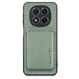 For Xiaomi Redmi Note 14 Pro+ 5G Carbon Fiber Leather Card Magnetic Phone Case(Green)