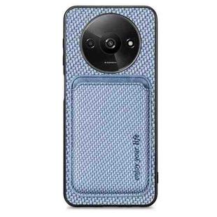 For Redmi A3 Carbon Fiber Leather Card Magnetic Phone Case(Blue)