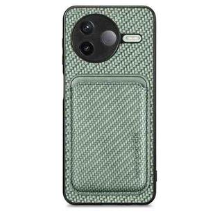 For Redmi K80 / Poco F7 Pro Carbon Fiber Leather Card Magnetic Phone Case(Green)