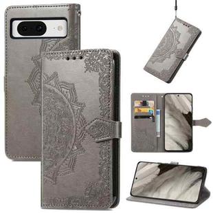For Google Pixel 8 Pro Mandala Flower Embossed Leather Phone Case(Gray)