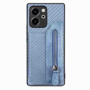 For Honor 80 SE Carbon Fiber Horizontal Flip Zipper Wallet Phone Case(Blue)