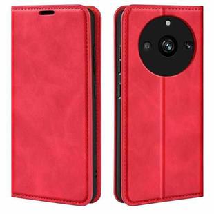 For Realme 11 Pro Retro-skin  Magnetic Suction Leather Phone Case(Red)