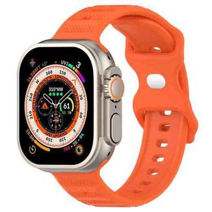 For Apple Watch 7 45mm Reverse Buckle Dot Texture Silicone Watch Band(Orange)