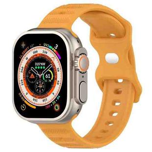 For Apple Watch SE 40mm Reverse Buckle Dot Texture Silicone Watch Band(Yellow)
