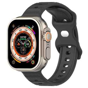 For Apple Watch 6 40mm Reverse Buckle Dot Texture Silicone Watch Band(Dark Gray)