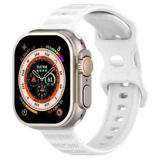 For Apple Watch 4 44mm Reverse Buckle Dot Texture Silicone Watch Band(White)